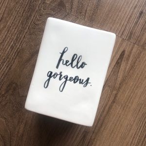 rae dunn “hello gorgeous” makeup brush holder